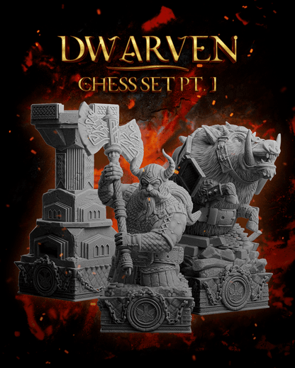 Chess Pieces Resin and 3D Print- Heavenly, Hellish, Dwarven, Greek, Orc, Viking