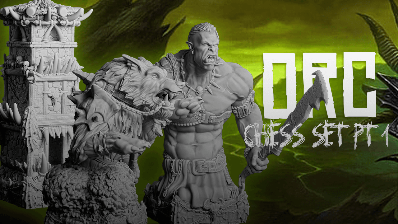 Chess Pieces Resin and 3D Print- Heavenly, Hellish, Dwarven, Greek, Orc, Viking
