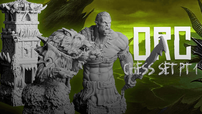 Chess Pieces Resin and 3D Print- Heavenly, Hellish, Dwarven, Greek, Orc, Viking